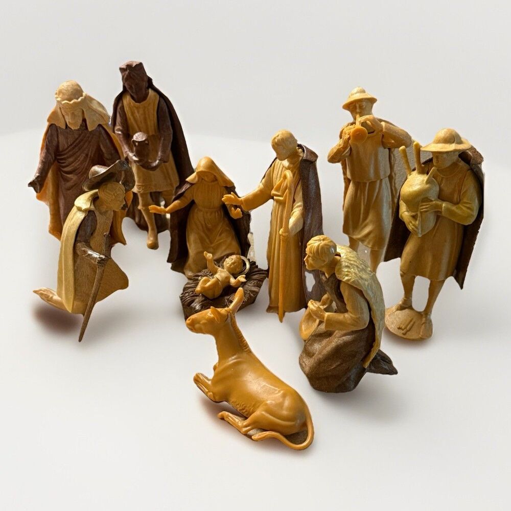 Vintage Depose Italy Christmas Nativity set, 10 PCs. Vintage Plastic - Picture 4 of 16